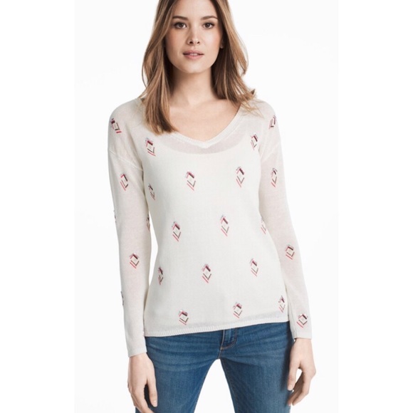 White House Black Market Dresses & Skirts - WHBM V-Neck Sequin Embellished Sweater